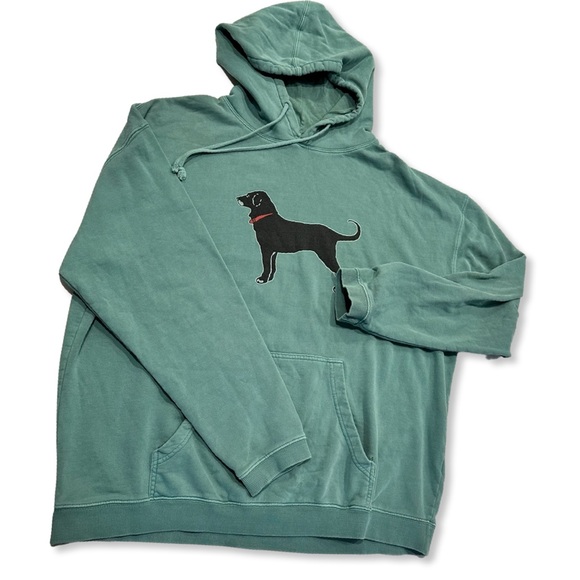 The Black Dog Shirts Vintage Mens Black Dog Hoodie Sweatshirt Green